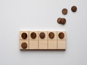 Wooden Ten Frame Board with Counting Pieces