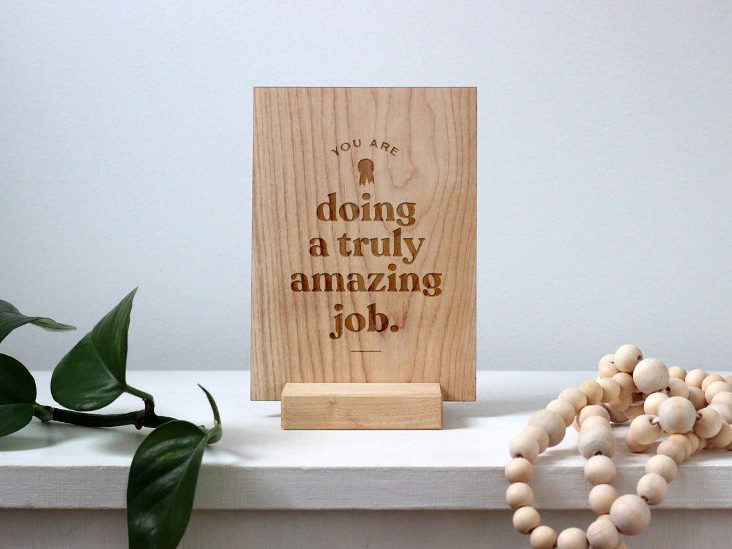 Wooden Father's Day Card • Truly Amazing Job