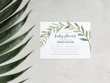 Load image into Gallery viewer, Watercolor Wreath Baby Shower Invitation