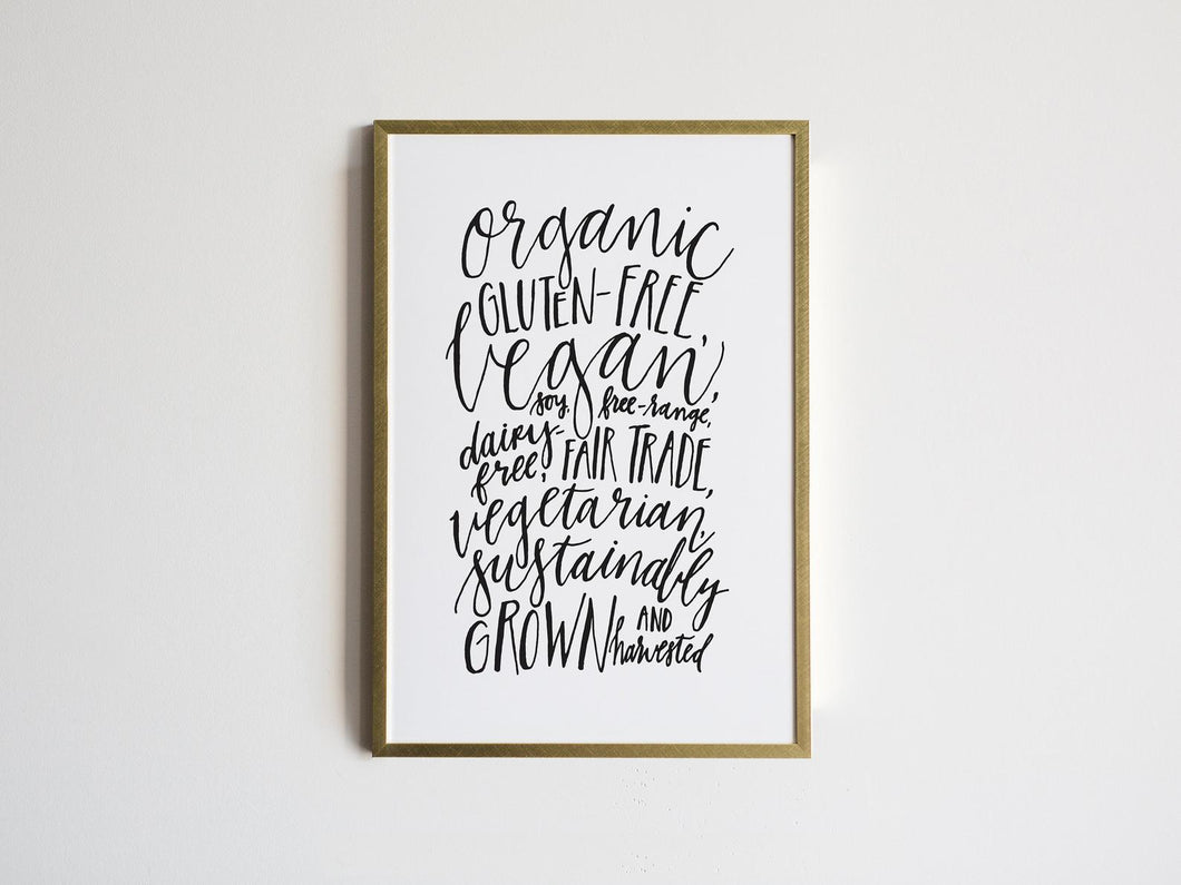 The Idealist Nutritionist Calligraphy Print
