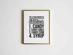Elf Movie Quote • The 4 Food Groups of Christmas Print