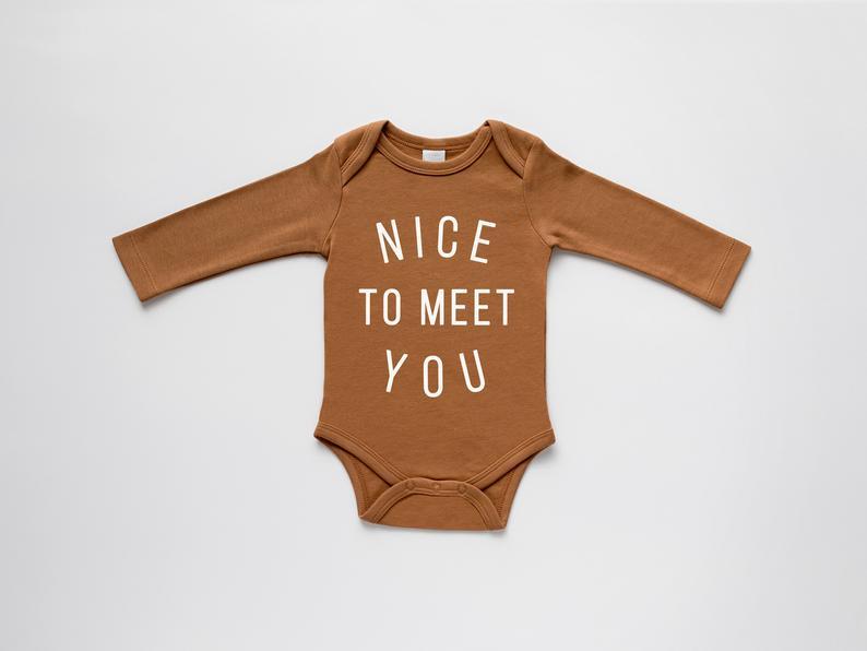 Nice To Meet You Organic Baby Bodysuit • Final Sale