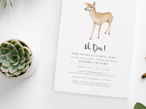Oh Deer Baby Shower Invitation Printable