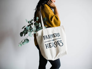 Farmers Are Heroes Canvas Tote Bag