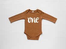 Load image into Gallery viewer, One First Birthday Organic Baby Bodysuit